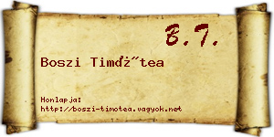 Boszi Timótea névjegykártya
